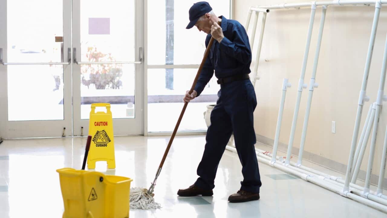 Older male cleaner.