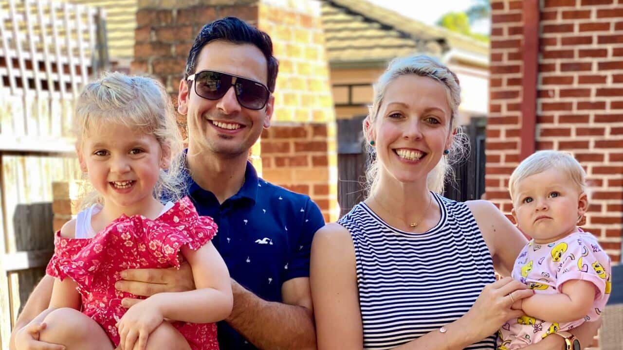 Anika Saad, her husband Sam and their two daughters.
