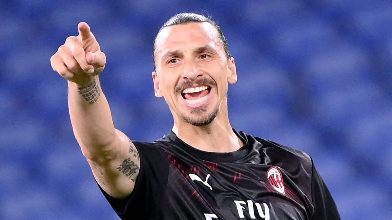 Zlatan Ibrahimovic in action for AC Milan