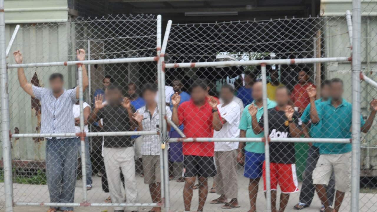 Asylum seekers at the Manus Island detention centre