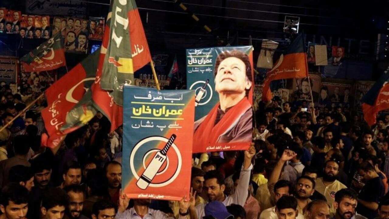 Supporters of Pakistani politician Imran Khan.