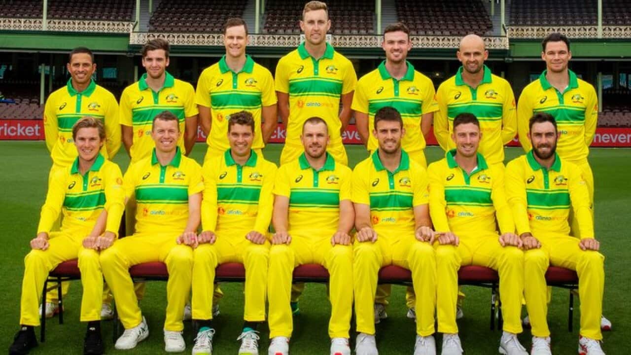 Australian Cricket Team in retro uniform