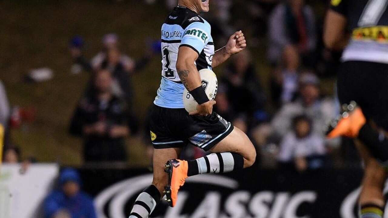 File image of Valentine Holmes of the Sharks in action.