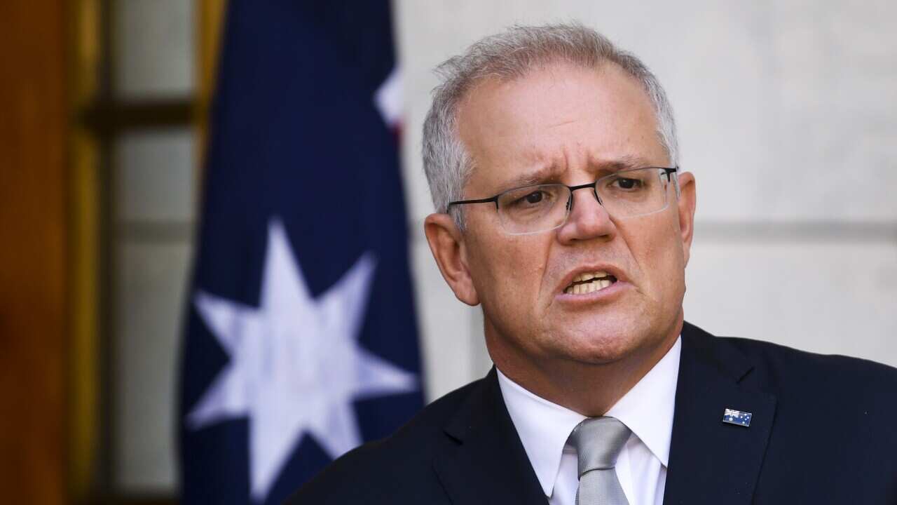Australian Prime Minister Scott Morrison speaks to the media during a press conference at Parliament House in Canberra, Tuesday, 23 February, 2021.