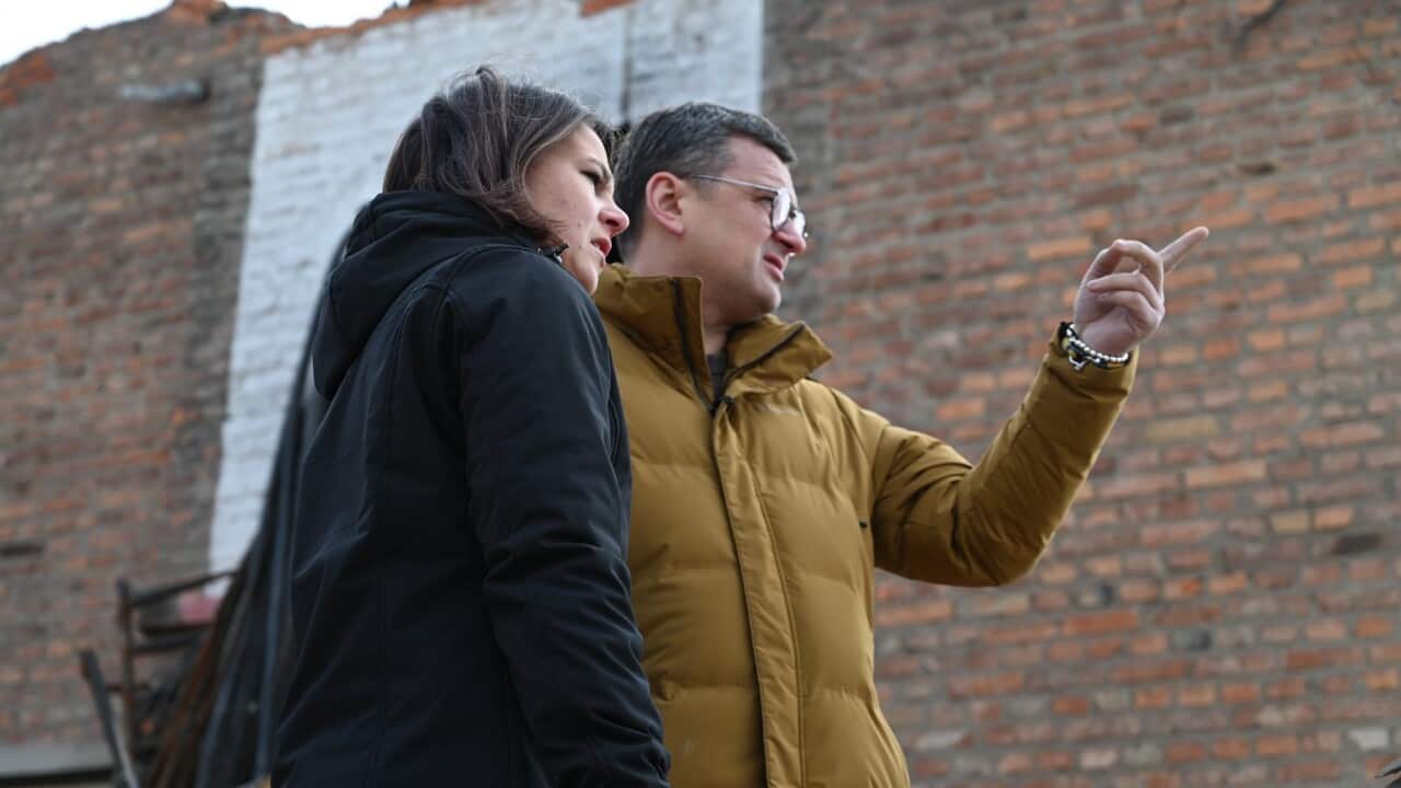 Dmitro Kuleba - Annalena Baerbock visit Kharkiv