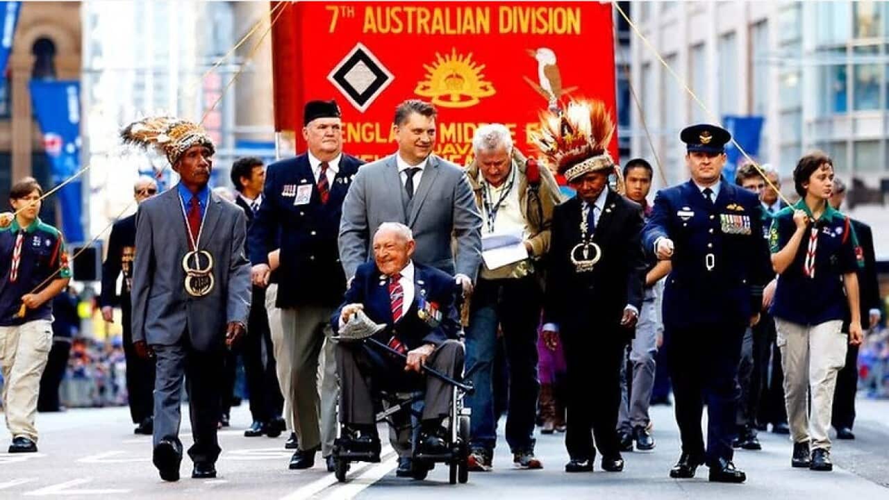 A marcha do Anzac Day honra o serviço e a coragem de militares da Austrália e da Nova Zelândia, mas também de muitas outras origens culturais.