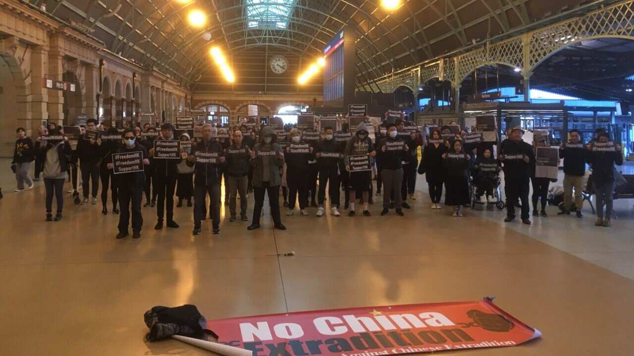 Flash rally at Central Station on 30 Jun 2019. (Supplied)