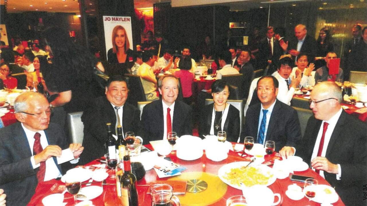 Then-Labor leader Bill Shorten, Luke Foley and Huang Xiangmo during a 2015 Labor fundraiser.