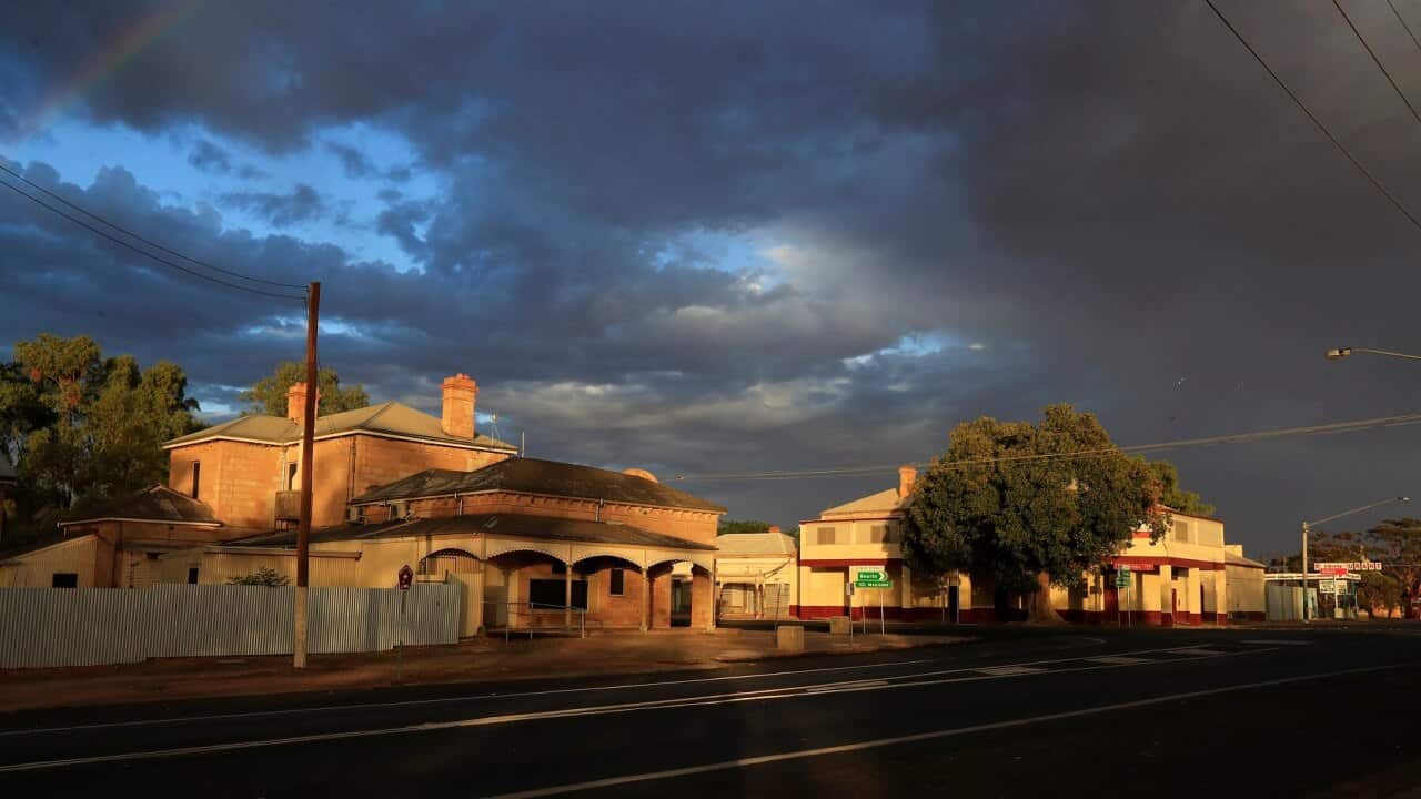 A general view of old buildings in Wilcannia in far north western NSW,Australia