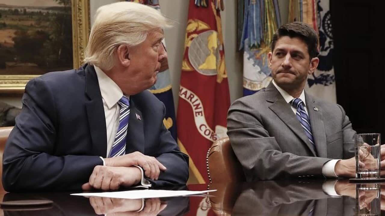 US President Donald Trump and House Speaker Paul Ryan