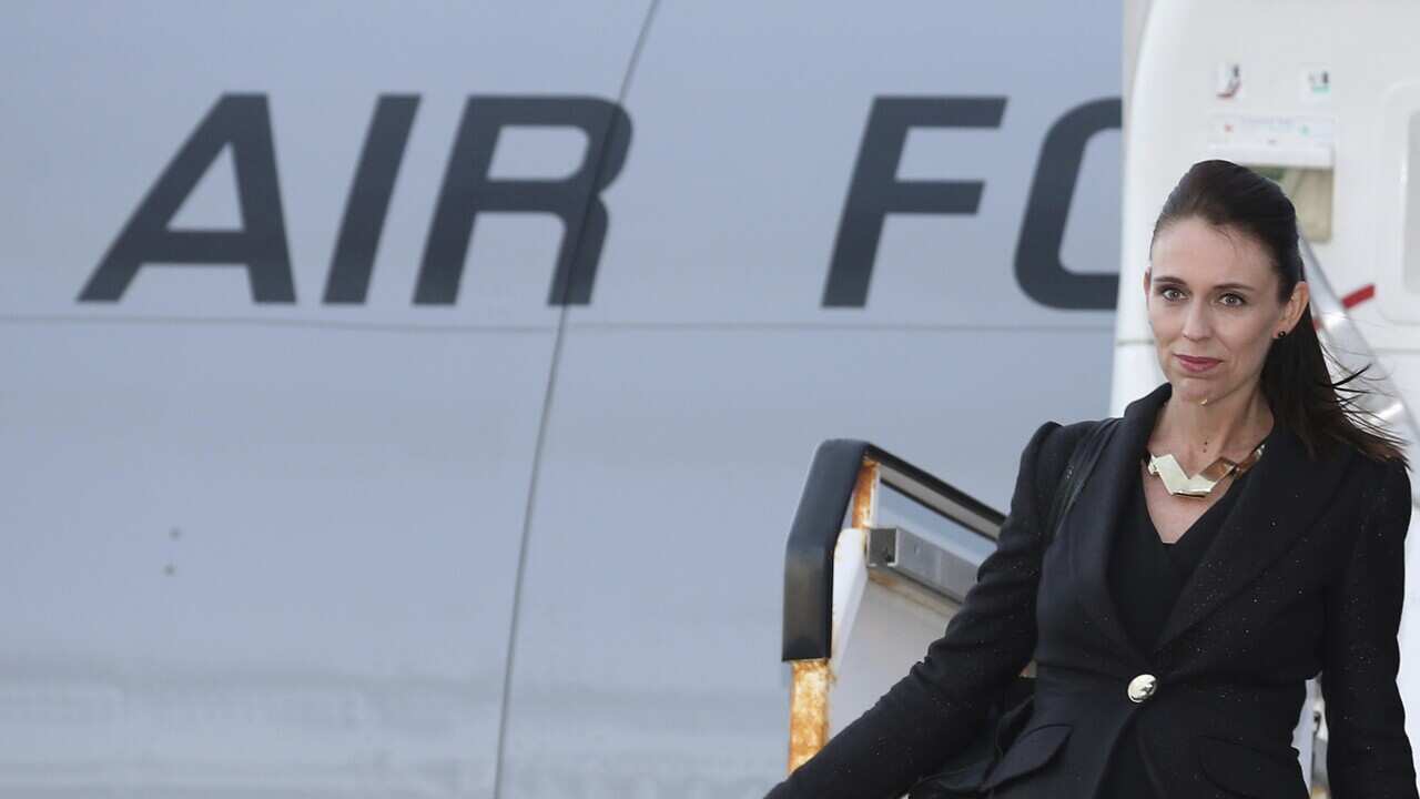 New Zealand Prime Minister Jacinda Ardern and her partner Clarke Gayford arrive in Sydney.