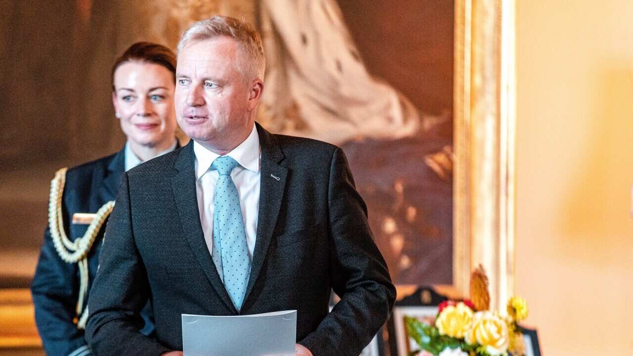 Incoming Tasmanian Premier Jeremy Rockliff during a swearing in ceremony at Government House in Hobart.