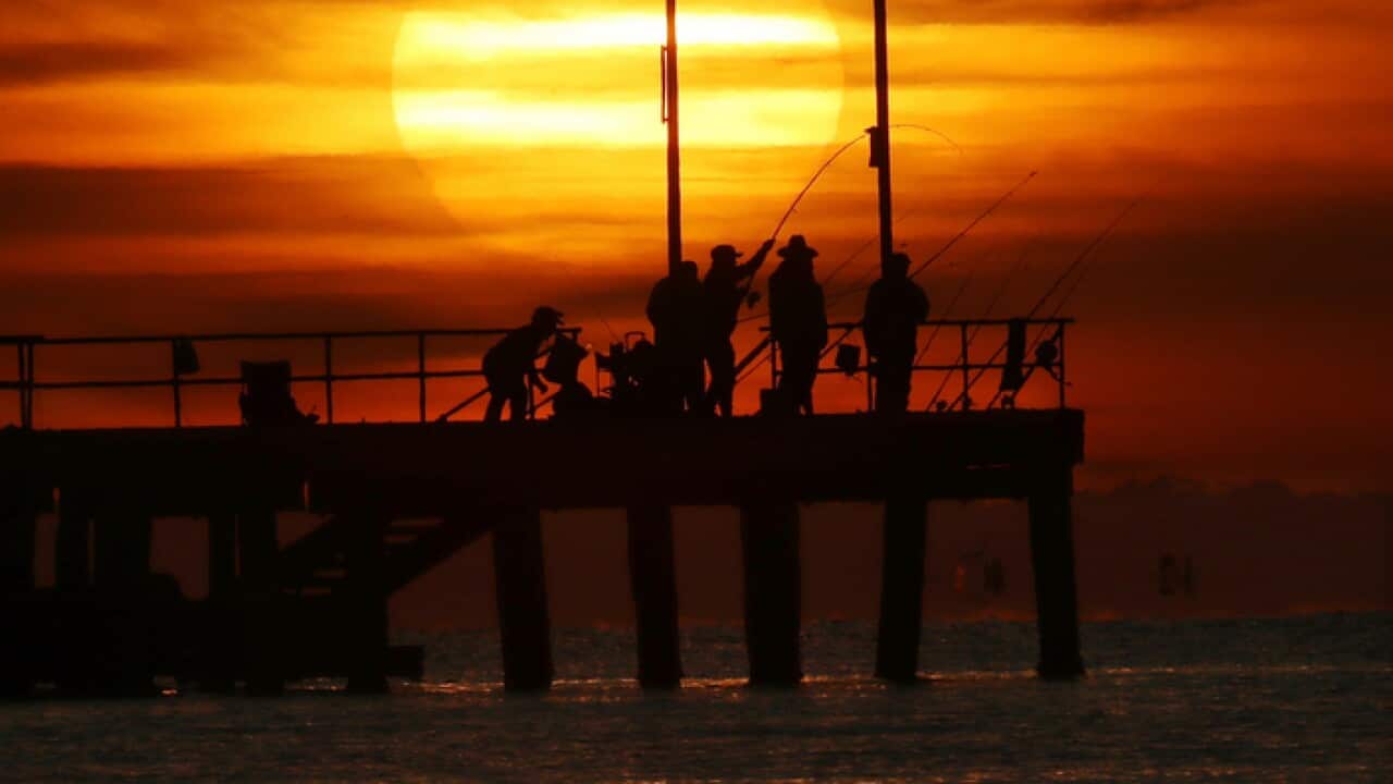 Sunrise over Altona pier in Melbourne
