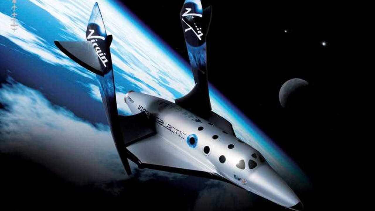 Virgin Galactic shows Virgin Galactic's first SpaceShipTwo, an air-launched suborbital spaceplane type designed for space tourism.