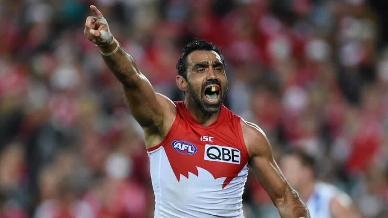 Adam Goodes of the Swans in 2015