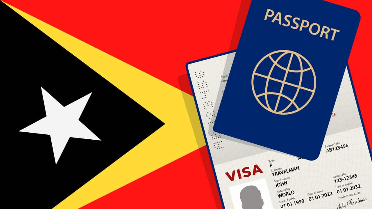 Bandeira Timor-Leste ho Passporte ema Estranjeiru nian