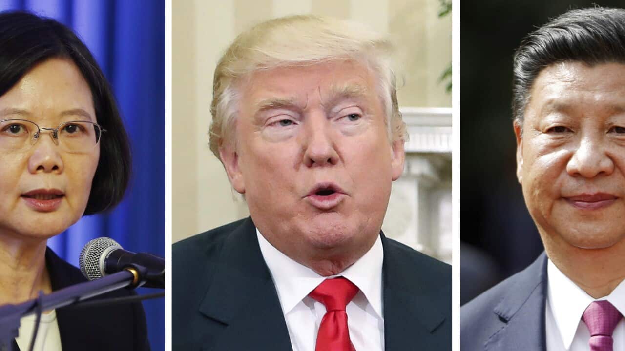 Taiwan's President Tsai Ing-wen, US president-elect Donald Trump and China's President Xi Jinping.