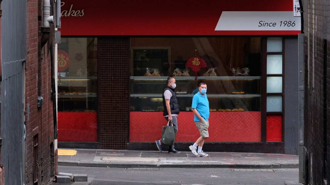 A quiet street scene in China town in Melbourne.