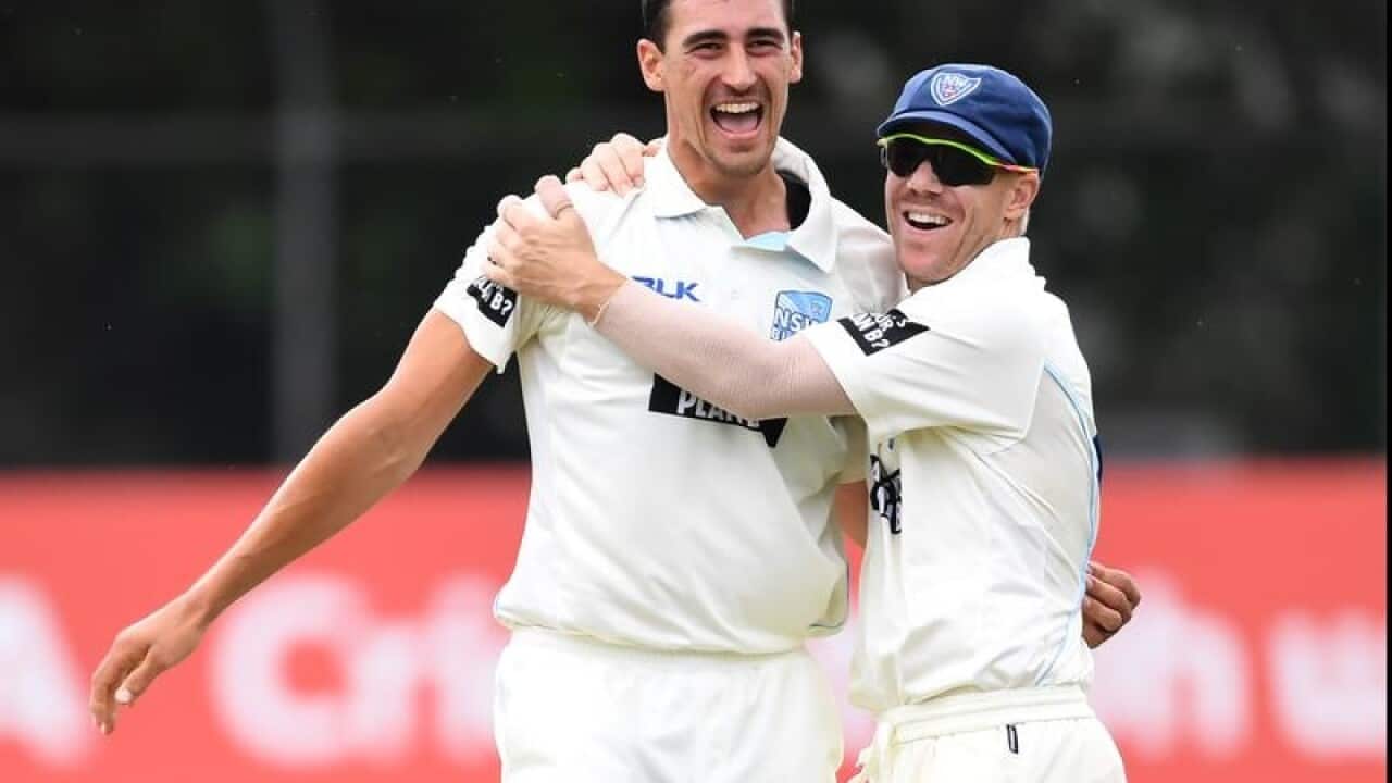 NSW Blues teammates Mitchell Starc and David Warner