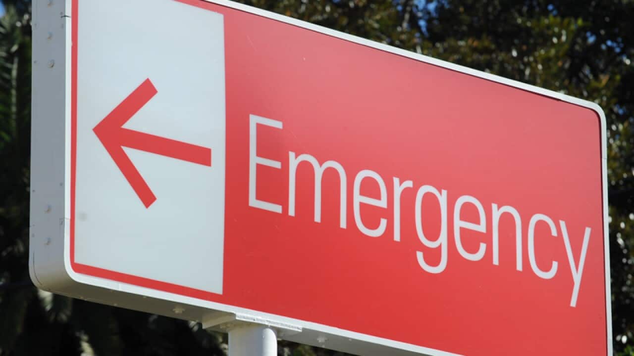 An emergency department sign