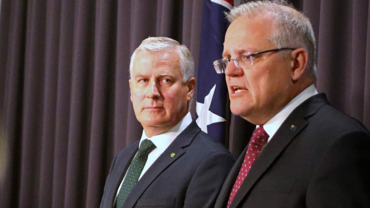 PM Scott Morrison and Deputy PM Michael McCormack brief the media on cabinet changes