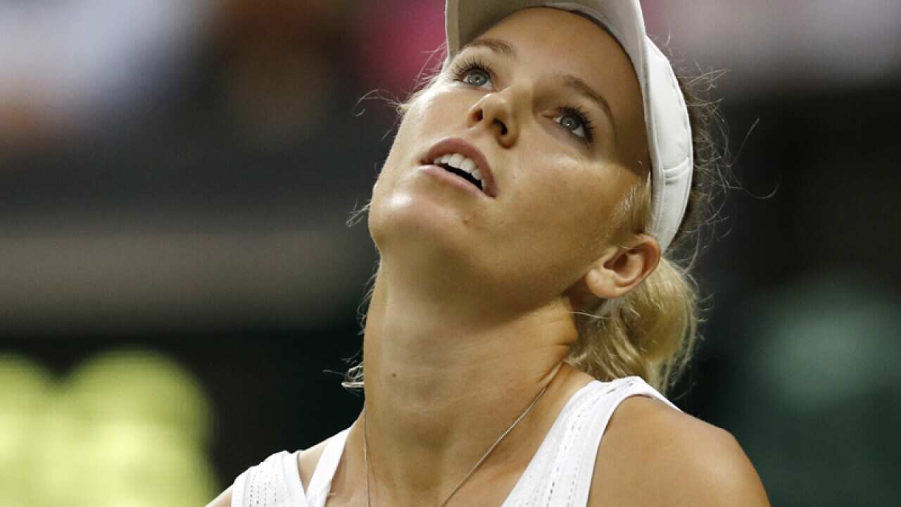 Caroline Wozniacki of Denmark at Wimbledon