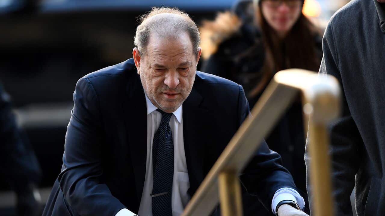 Harvey Weinstein arrives at the Manhattan Criminal Court.