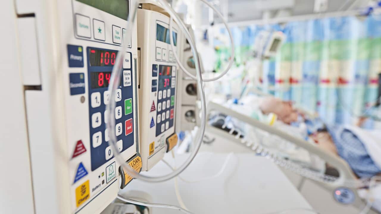 Patient in intensive care unit