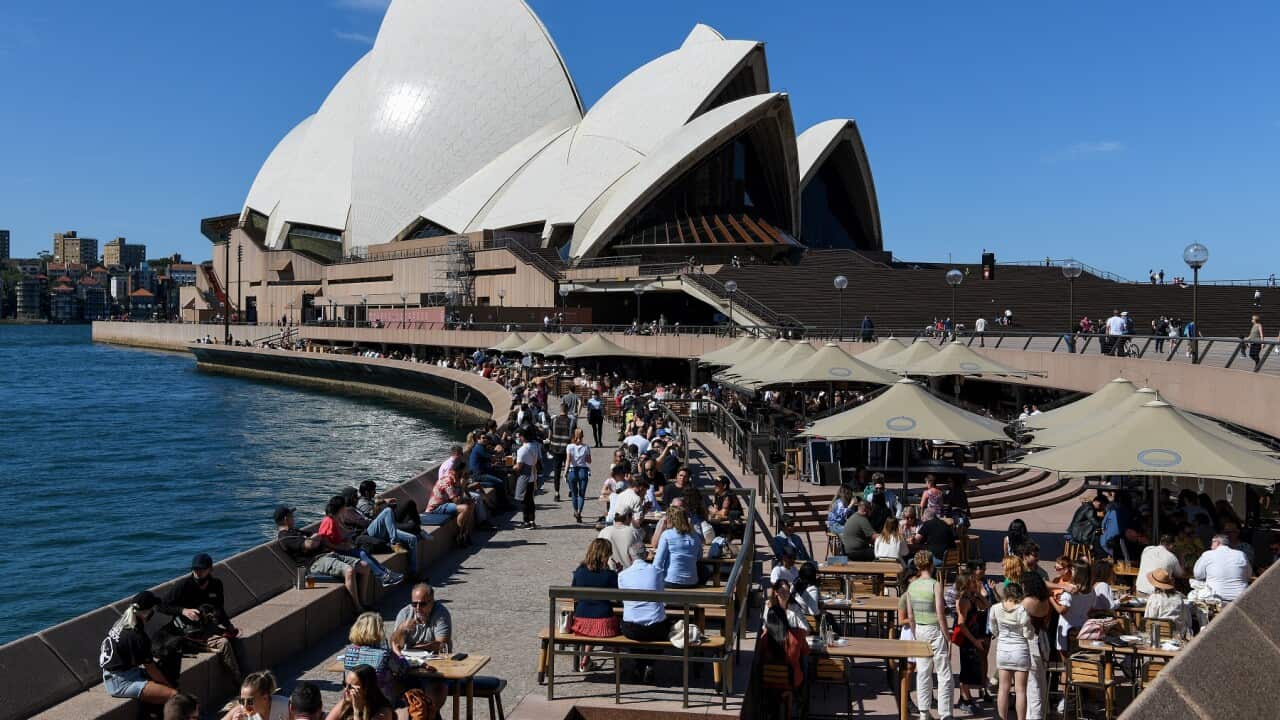Members of the public are seen at outdoor