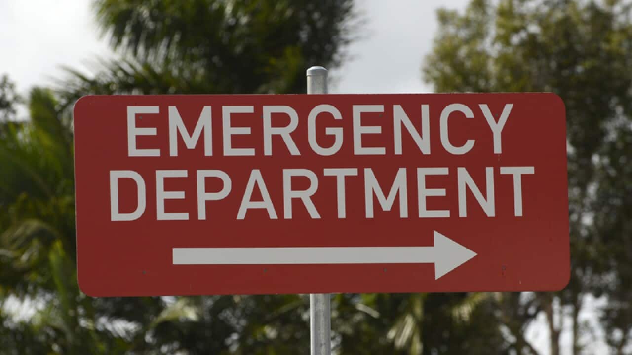 An emergency department sign