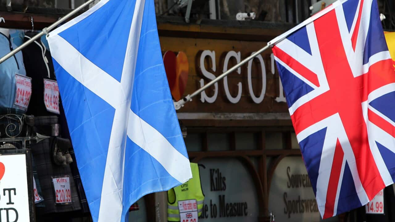 Scottish and British flags