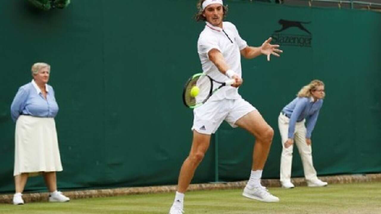 Stefanos Tsitsipas at the 2018 Wimbledon.