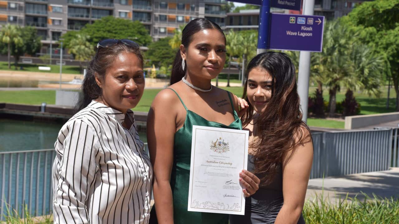 A woman with her citizenship in Darwin