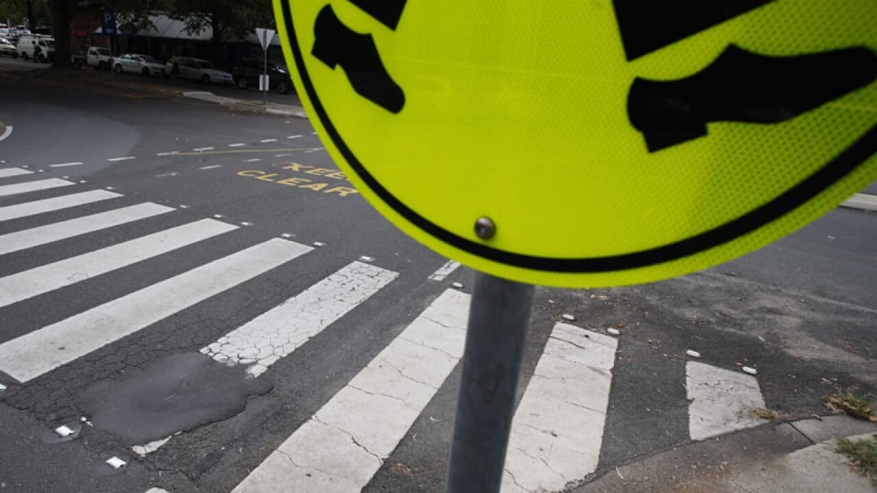 A pedestrian crossing