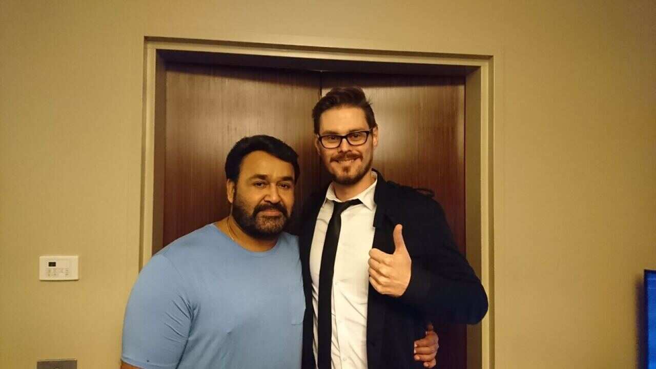 Corrie Hinschen (L) with Mohanlal