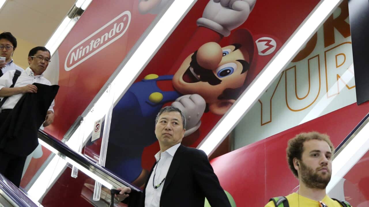 Nintendo at an electronics store in Tokyo.