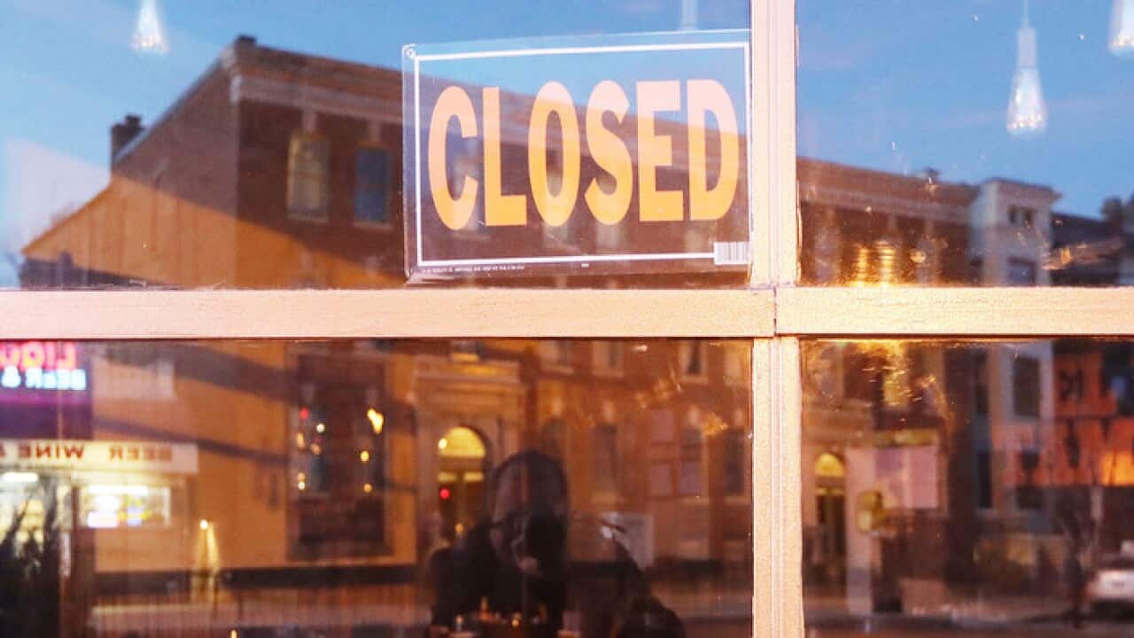 Closed restaurant sign