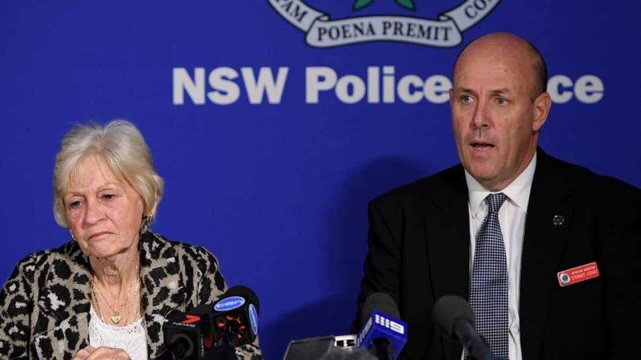 Sandra McSavaney with Detective Inspector Stewart Leggart