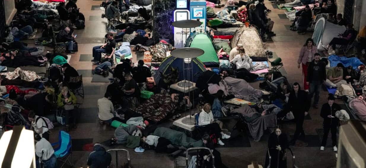 'Some kind of apocalypse': 40,000 people shelter in Kyiv metro amid major Russian attack
