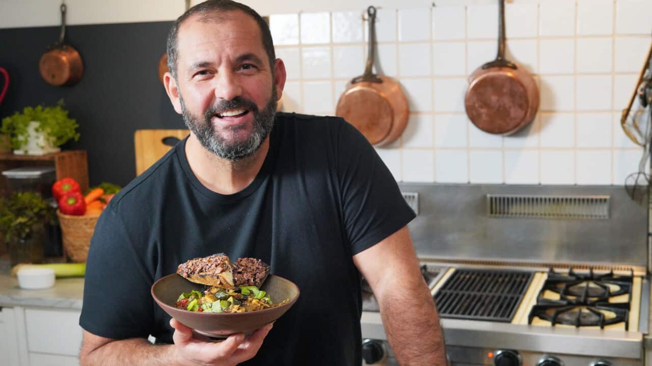 Guillaume Brahimi with ratatouille