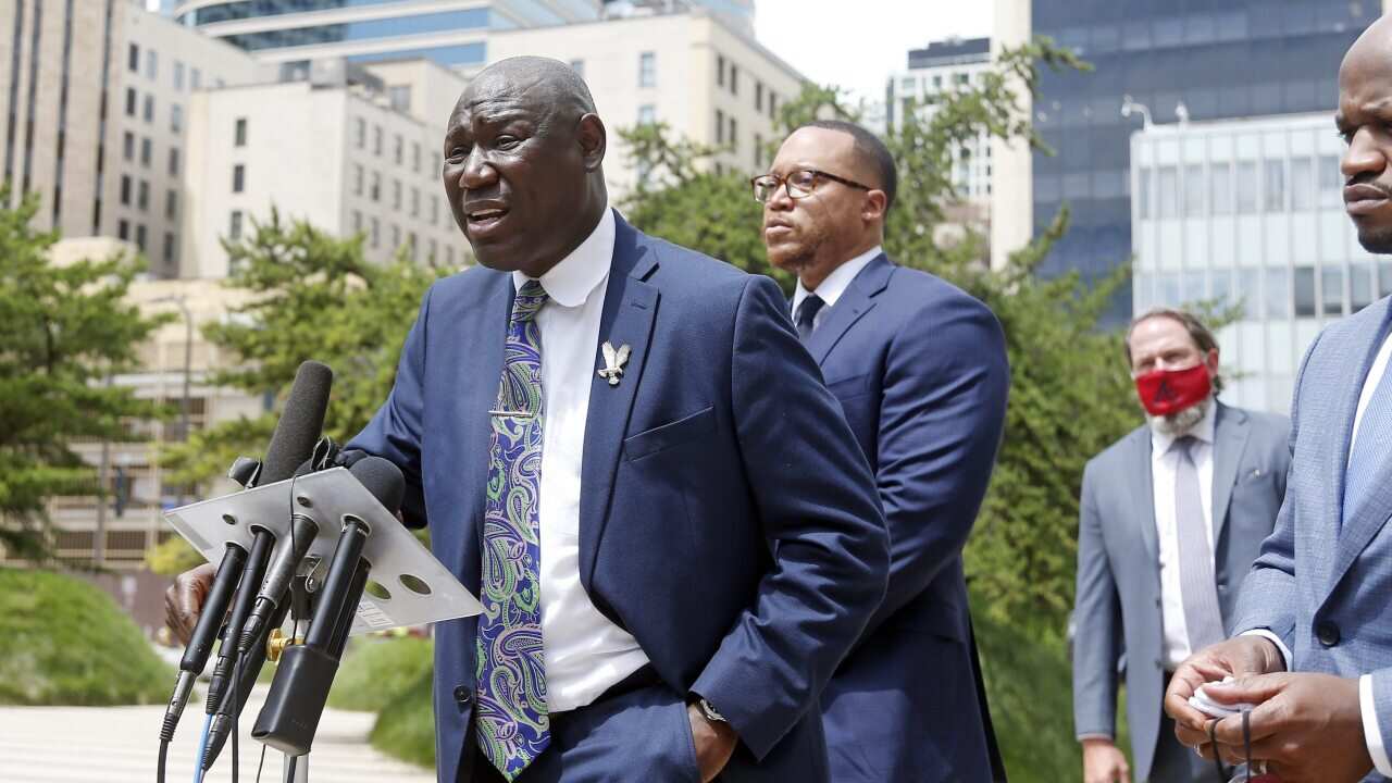 Attorney Ben Crump speaks during a news conference Wednesday, July 15, 2020 in Minneapolis
