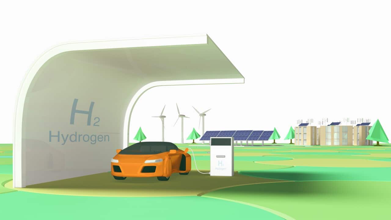 Auto driving Hydrogen Energy Car Station model against Smart City