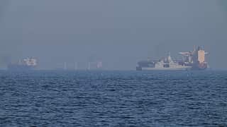 Ships in the Gulf of Oman near the Strait of Hormuz (AAP).