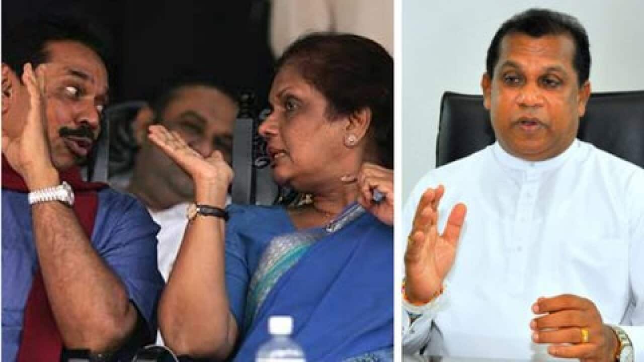 Former presidents of Sri Lanka_Mahinda Rajapaksha_Chandrika Kumarathunga_Cabinet minister Ranjith Madhumabandara
