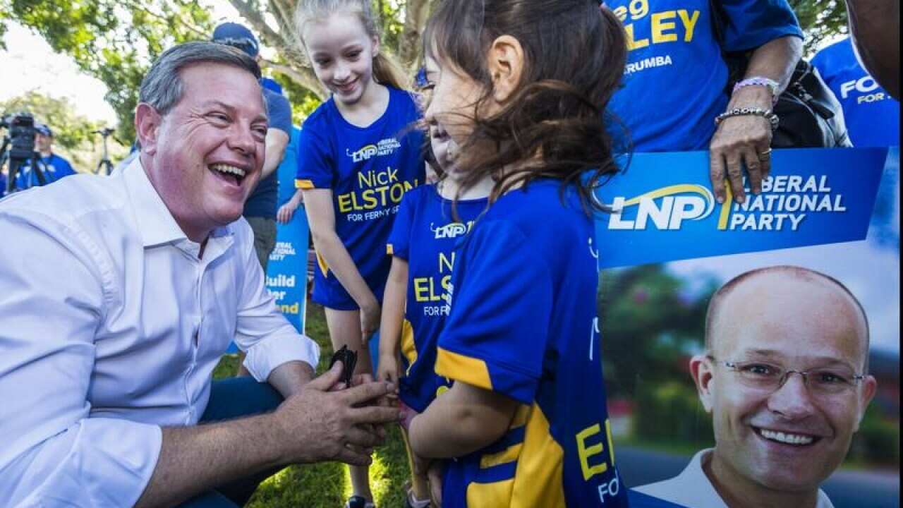 Queensland LNP leader Tim Nicholls meets supporters