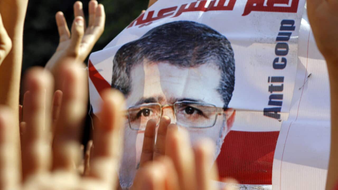 Supporters of ousted Egyptian President Mohamed Morsi during a rally