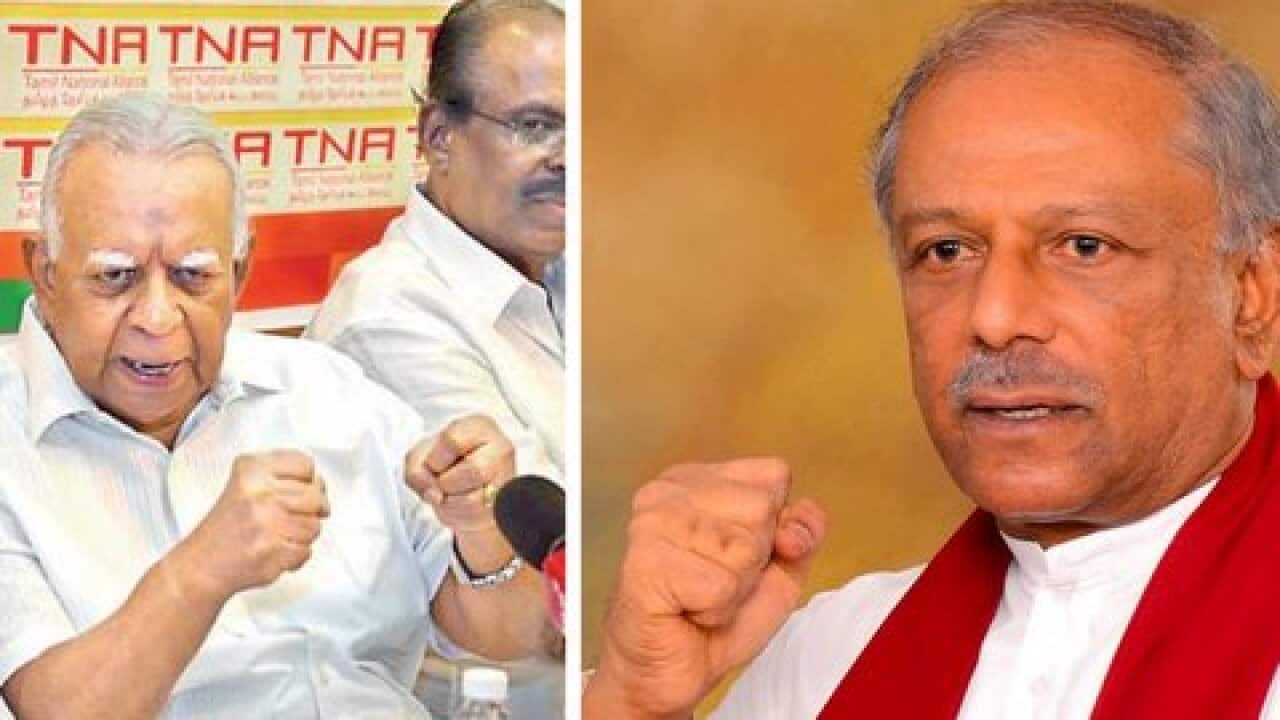 R Sambandan from TNA - Dinesh Gunawardhana from people's United Front