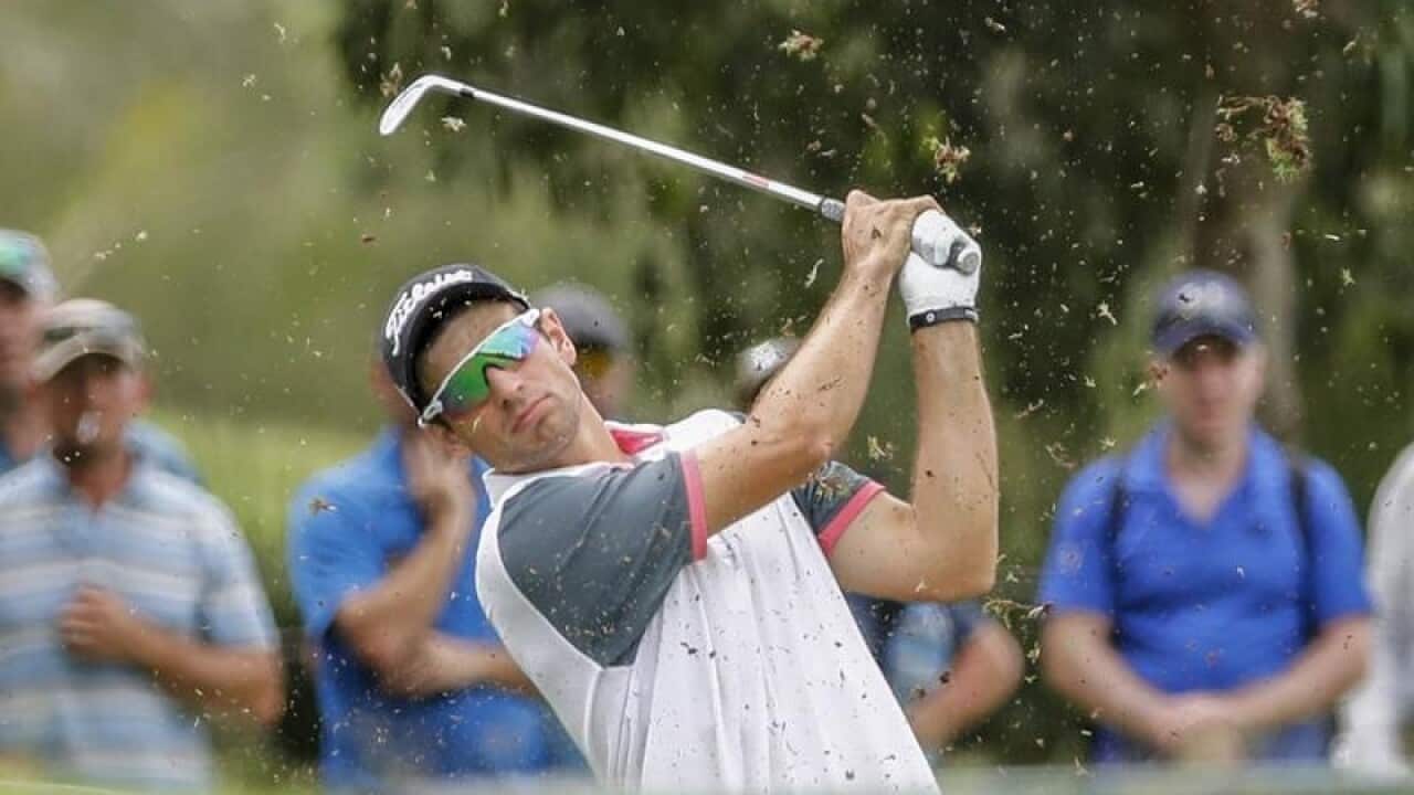 Golfer Jordan Zunic in action during the final day of Australian PGA.