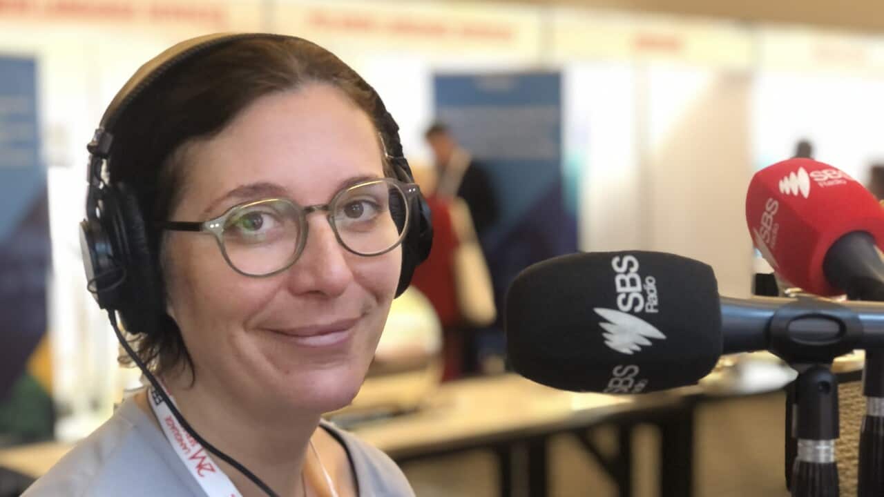 Isabella Bracco at the FECCA conference, Melbourne.