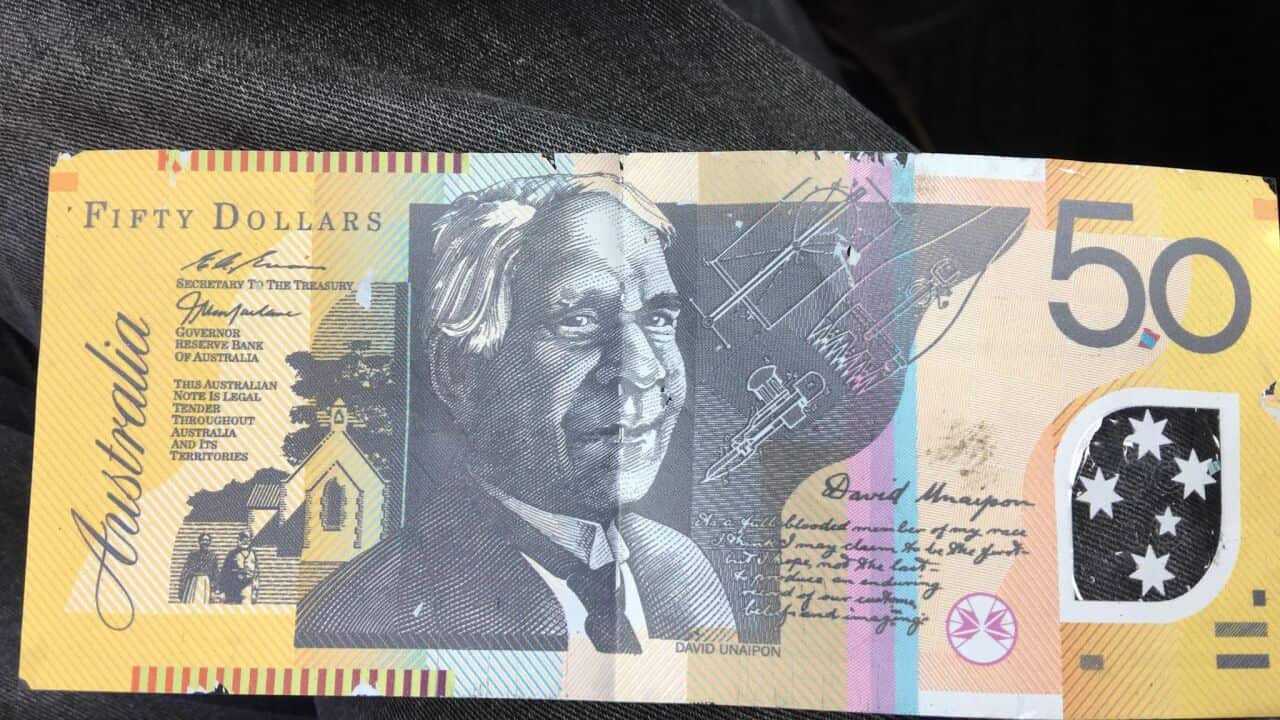 The note that wasn't accepted at a Duty free shop at Melbourne International Airport